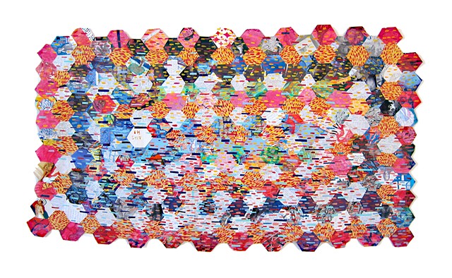 paper quilt is a combination of old drawings and prints, with the addition of collage and paint as a form of stitching. Zehra Khan, paper sculpture and paper collage. Fake quilts, using inspiration from traditional quilt making. #ZehraKhan #quilt