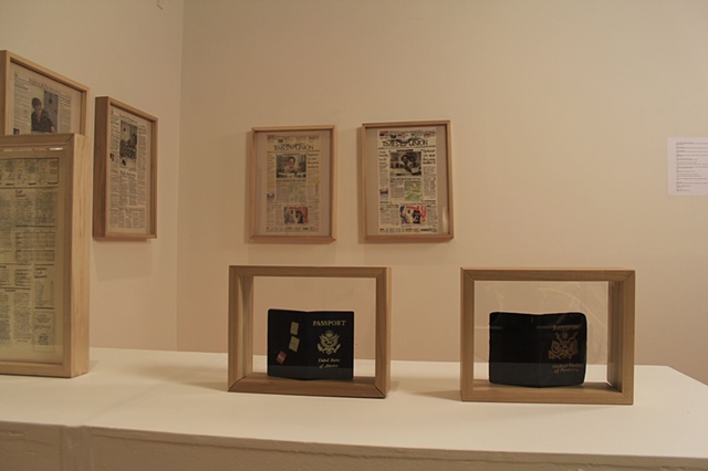 Amy Flaherty Installation Palindronic Sequences Art passport newspapers