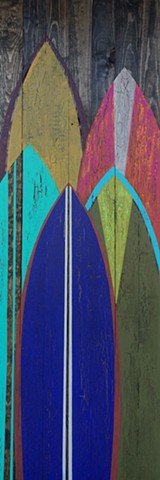 contemporary Abstract Art, surf, ocean, surfer, surfboard, beach art, beach decor, coastal decor, coastal, ocean art, circles, spheres, flowers, floral, jackson pollack, sunset, Ocean, modern, blue, orange, green, copper, turquoise, yellow, orange, contem