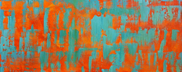 contemporary abstract art, modern, blue, green, copper, yellow, orange, contemporary art, abstract, san diego, san diego artist, affordable art, bright, colorful, non-representational abstract art
