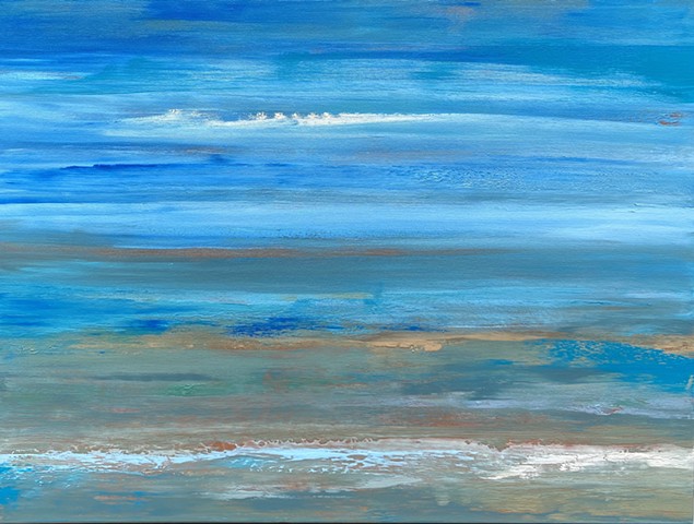 Coastal, landscape, seascape, blue, contemporary, modern, blue painting, ocean painying