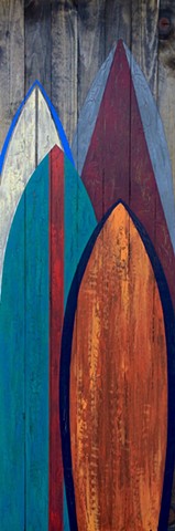 contemporary Abstract Art, wood, coastal, mid-century, circles, spheres, flowers, floral, jackson pollack, sunset, Ocean, modern, blue, orange, green, copper, turquoise, yellow, orange, contemporary art, abstract, san diego, san diego artist, affordable a