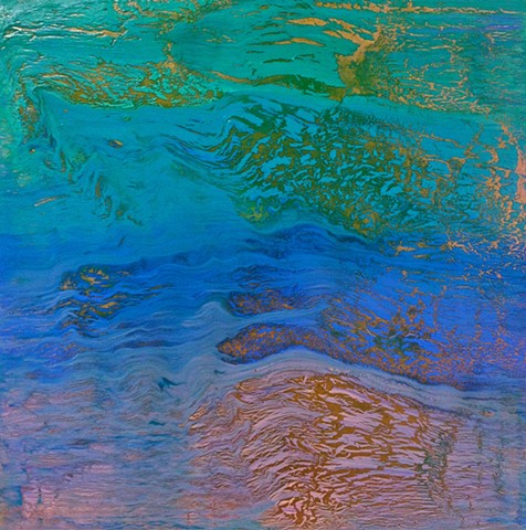 ORiginal Contemporary Abstract Art, Ocean Landscape, Red Painting, Blue Painting, Turquoise Painting, Contemporary Abstract Painting, Abstract Art