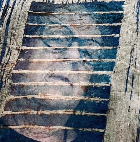 Veil (Batik on silk organza with model)