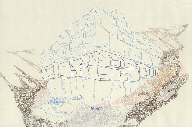Shawn Bitters Drawing Rockfall Utah Scree rocks Ridge