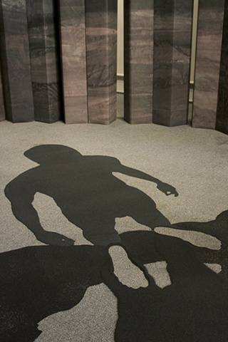 Shawn Bitters Haydon Art Center Screen printing columnar joints sand shadows installation art printmaking