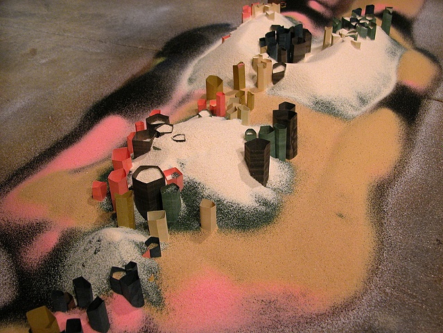 Shawn Bitters screen print sand Sculptural Prints Monotype self portraiture landscape