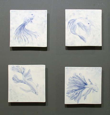 SOLD Siamese Fighting Fish 4tiles 8x8