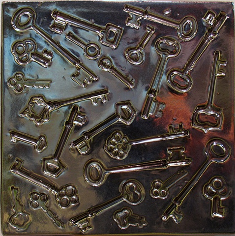 Skeleton Keys - Silver 8"x8" tile