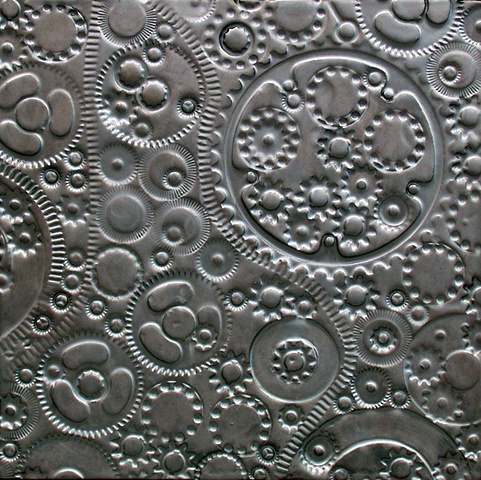 Gears Pewter 12"x12" A