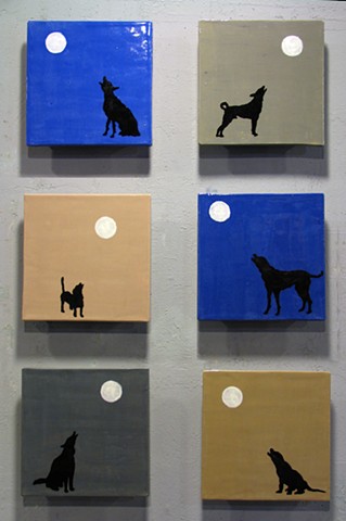 SOLD - Howling Dogs