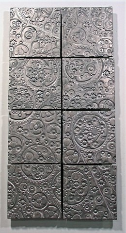 SOLD Pewter Gears 8- 8"x8" tiles