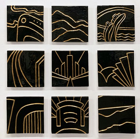 Deco - 9 12"x12"carved tiles
