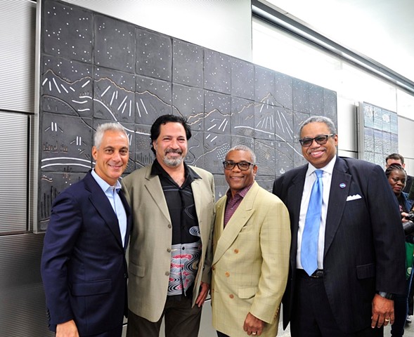 Artist at Dedication Ceremony - IMD Blue Line CTA Stationhouses