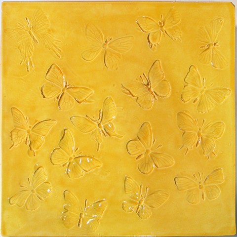 SOLD Butterflies 12x12 Yellow