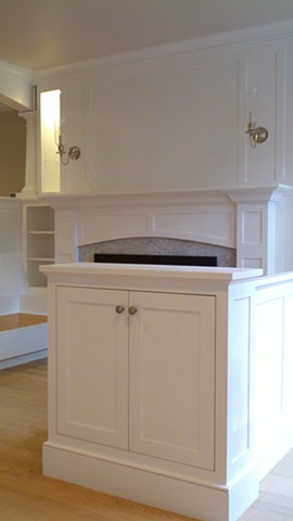 Inglenook and Cabinetry made using FSC certified material for LEED project