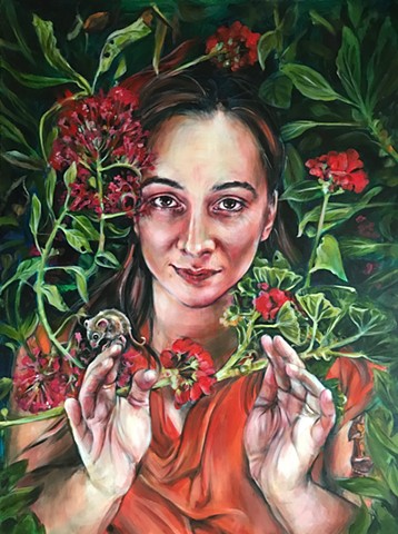 Jasmine with Wild Red Geraniums
"Sorceress Encircled"