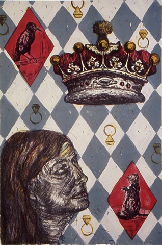 cat, crown, rook, playing card, diamond