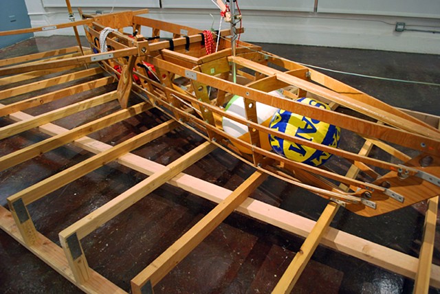 Baby (Medium for Intercultural Navigation)

2011/12
Hand-made collapsible Pacific outrigger canoe and commemorative plates