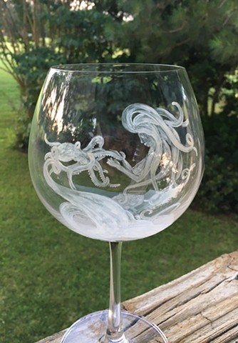 Marilla Mermaid wine glass