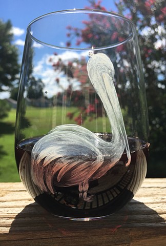 Pelican wine glass