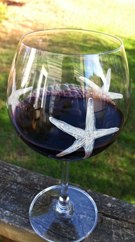 Starfish wine glas