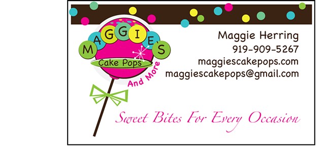 Maggie's Cake Pops business card