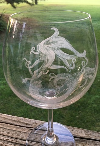 Talula Mermaid wine glass