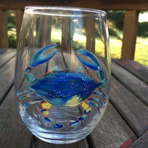 Blue Crab stemless