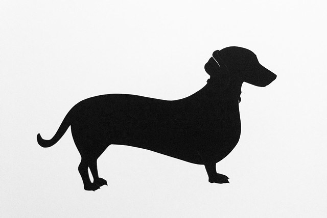 Dog full body silhouette