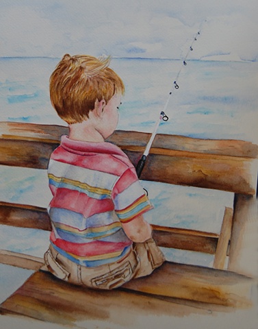 child, children portrait, Fine art portrait, Raleigh North Carolina, portrait, fishing, pier, Myrtle Beach