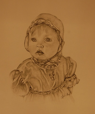 child, children portrait, graphite, Fine art portrait, Raleigh North Carolina, Baptism gift, Christening gift, portrait