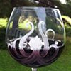 "Olive" Octopus wine glass