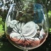 Butterfly wine glass