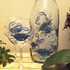 Blue Crab set
Recycled glass bottle and wine glasses