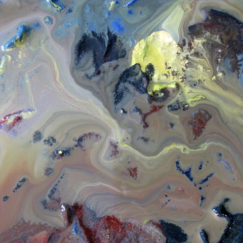 Deanna Krueger abstract painting of aerial satellite landscape 