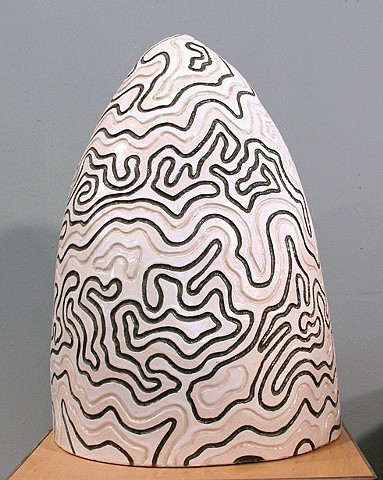 Jason Messinger ceramic sculpture topography map and hive shape design