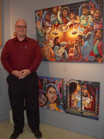 James Kuhn with artwork