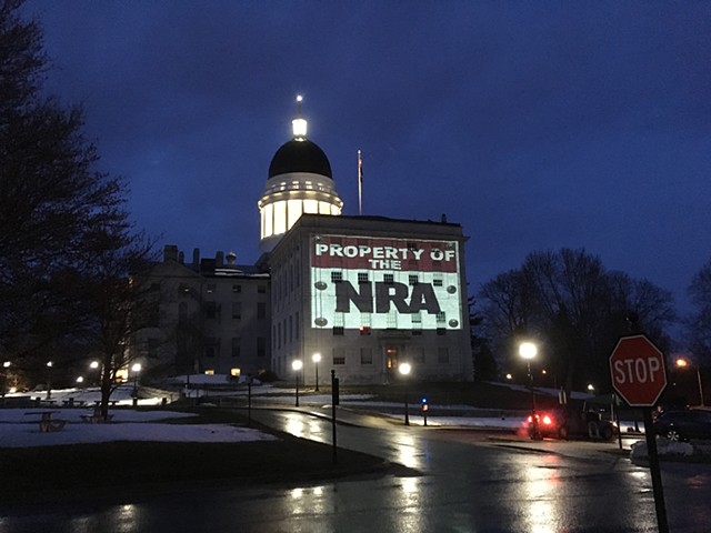 Video Projection on Maine State Capitol Building 3/24