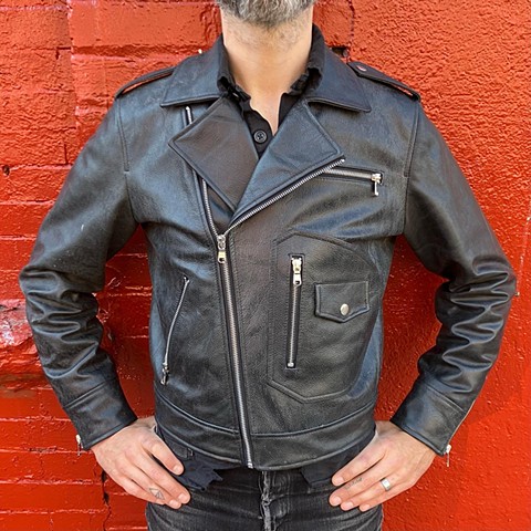 Recycled Leather Motorcycle Jacket