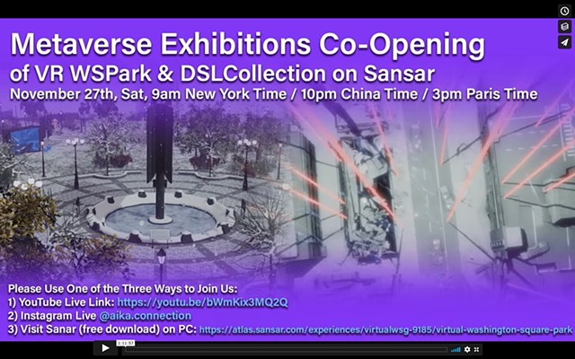 Metaverse Exhibitions Co-Opening of VR WSPark and DSLCollection on Sansar