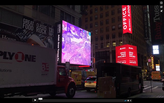 NYC Time Square ZAZ Corner Billboard Showcasing Snow Yunxue Fu, Avalanche, Recording Clip 5