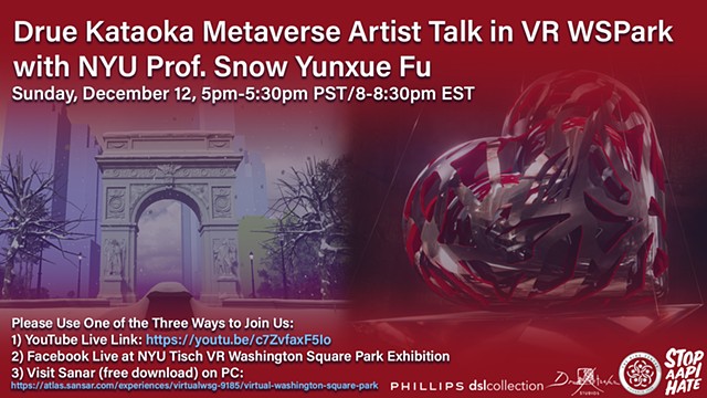 Drue Kataoka Metaverse Artist Talk in VR WSPark with NYU Prof. Snow Yunxue Fu