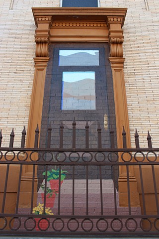 Door and Stoop Mural at Hart St and Bushwhick Ave