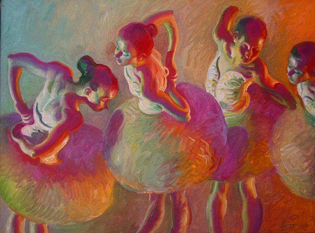 4 Dancers - Orange - Violet