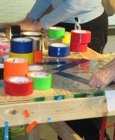 Workstation at the OSU Urban Art Space (Making Dashed Line Tools)