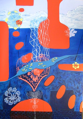 Underwater/Floral Heritage Wallpaper/Hearst Tower, Manhattan