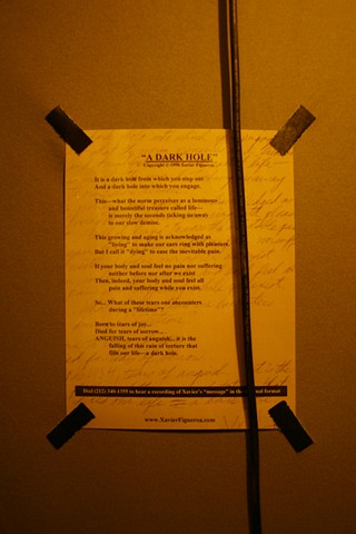 A DARK HOLE (detail of poem)