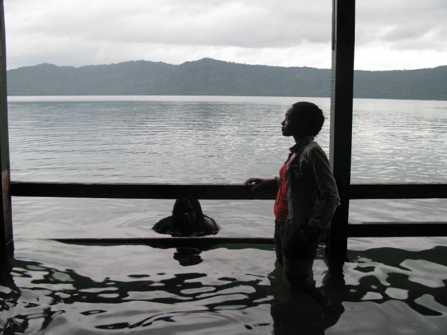Nikki and Sache in Lake Apoyo
