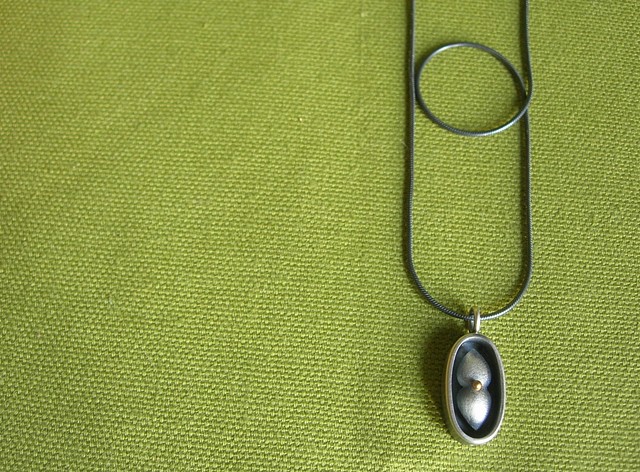 perforata succulent silver 24k oxidized necklace
